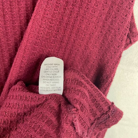 C Women Sleeveless Burgundy Waffle Asymmetrical Tank Top Size L - Picture 5 of 7